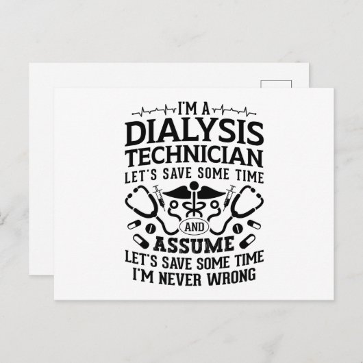 I'm A Dialysis Technician Nephrology Tech Dialysis ポストカード (正面/裏面)