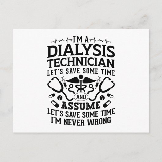 I'm A Dialysis Technician Nephrology Tech Dialysis ポストカード (正面)