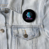 Im A Fighter Thyroid Cancer Awareness Flower Ribbo 缶バッジ (インサイチュ)