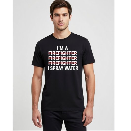 I'm a Firefighter I Spray Water Funny Fireman Meme Tシャツ