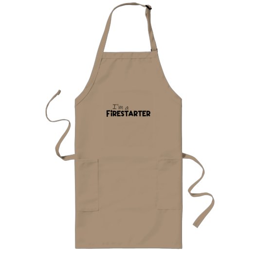 「I'm A Firestarter」 BBQモチベーションを上げる ロングエプロン (正面)