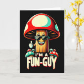 I'm A Fun-guy' - Amusing Mushroom Enthusiast's Fun カード (黄色い花)
