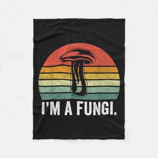 I'm A Fungi Shirt Funny Mushrooms Fun Guy Pun Biol フリースブランケット (正面)