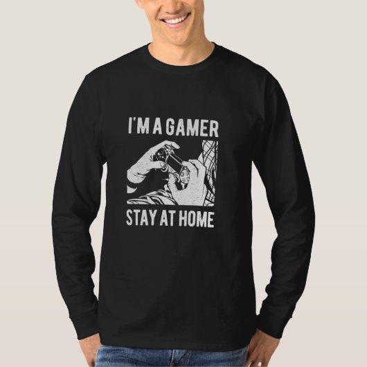 Im a Gamer Stay at Home – ゲームコントローラジョイスティック Tシャツ (正面)
