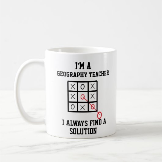 Im A Geography先生私はいつも解決策を見つける コーヒーマグカップ (左)