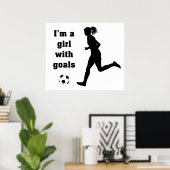I'm a Girl with Goals Soccer print / poster ポスター (ホームオフィス)