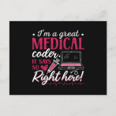 I'm A Great Medical Coder ICD Coding Programmer ポストカード (正面)