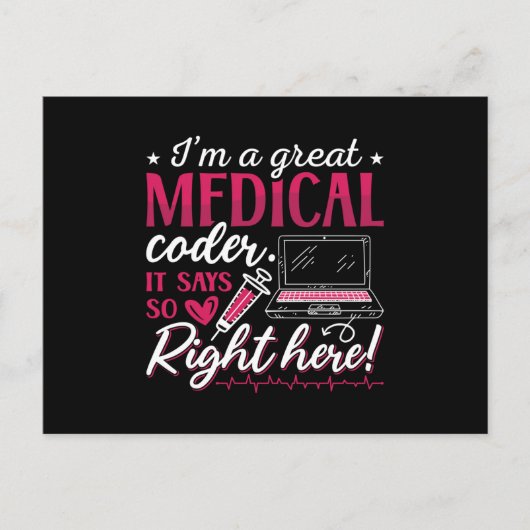 I'm A Great Medical Coder ICD Coding Programmer ポストカード (正面)