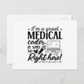 I'm A Great Medical Coder ICD Programmer Coding ポストカード (正面/裏面)
