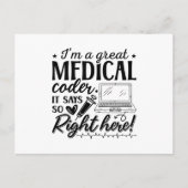 I'm A Great Medical Coder ICD Programmer Coding ポストカード (正面)