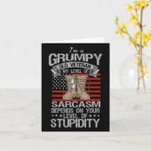 I'm A Grumpy Old Veteran Funny Army Us Flag Grandp カード (黄色い花)