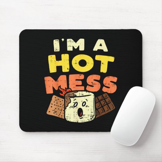 Im A Hot Mess Marshmallow Smores Summer Campfire C マウスパッド (マウス)