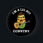 I'm A Little Bit Corntry Funny Corn Pun Dark BG 缶バッジ<br><div class="desc">I'm A Little Bit Corntry Funny Country Corn Pun features a cute country corn singer. Perfect pun gift for family and friends who love cute veggie corn puns.</div>