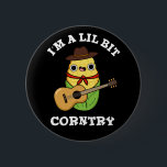 I'm A Little Bit Corntry Funny Corn Pun Dark BG 缶バッジ<br><div class="desc">I'm A Little Bit Corntry Funny Country Corn Pun features a cute country corn singer. Perfect pun gift for family and friends who love cute veggie corn puns.</div>