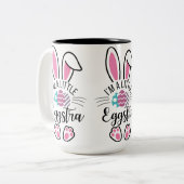 I'm A Little Eggstra Funny Easter Bunny Ears Graph ツートーンマグカップ (正面左)