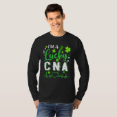 I'm A Lucky CNA Nurse Shamrock Top Hat St Patrick' Tシャツ (正面フル)