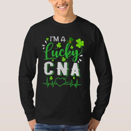 I'm A Lucky CNA Nurse Shamrock Top Hat St Patrick' Tシャツ (正面)
