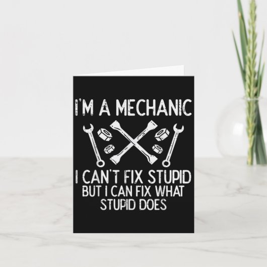 Im A Mechanic Cant Fix Stud Funny Car Auto Garage  カード (正面)