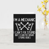 Im A Mechanic Cant Fix Stud Funny Car Auto Garage カード (黄色い花)