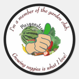 Im a member of the garden club I love veggies ラウンドシール