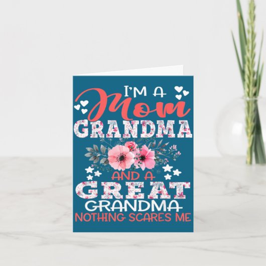 I'm A Mom Grandma A Great Grandma Nothing Es Me Fl カード (正面)