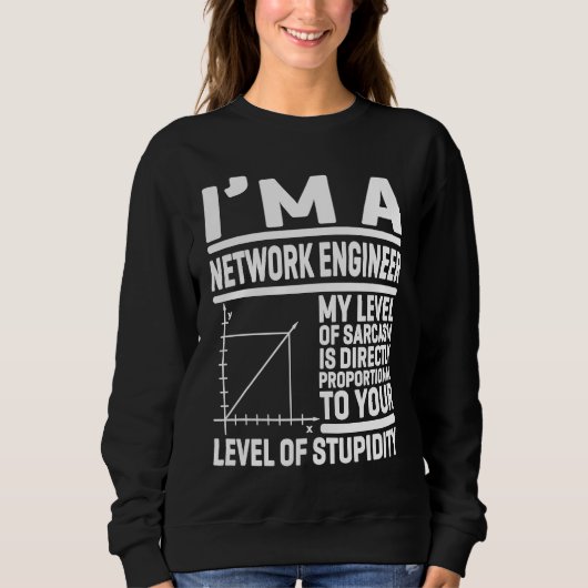 I'm A Network Engineer My Level Of Sarcasm Is Dire スウェットシャツ (正面)