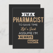 I'm A Pharmacist To Save Time Let's Just Assume サンキューカード (正面/裏面)