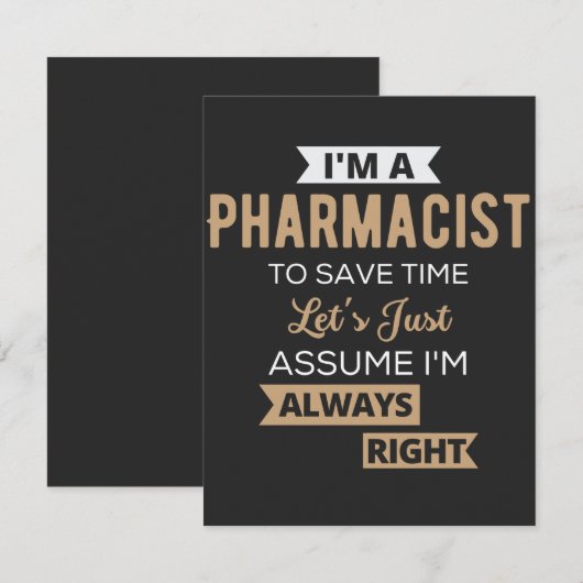 I'm A Pharmacist To Save Time Let's Just Assume サンキューカード (正面/裏面)