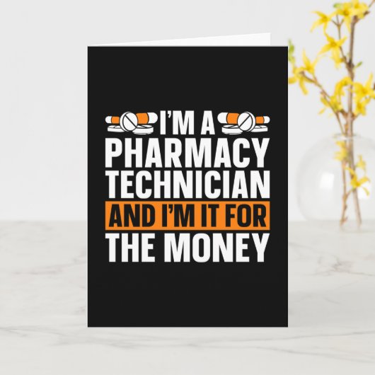 I'm A Pharmacy Technician Tech Medicine Pharmacist カード (黄色い花)