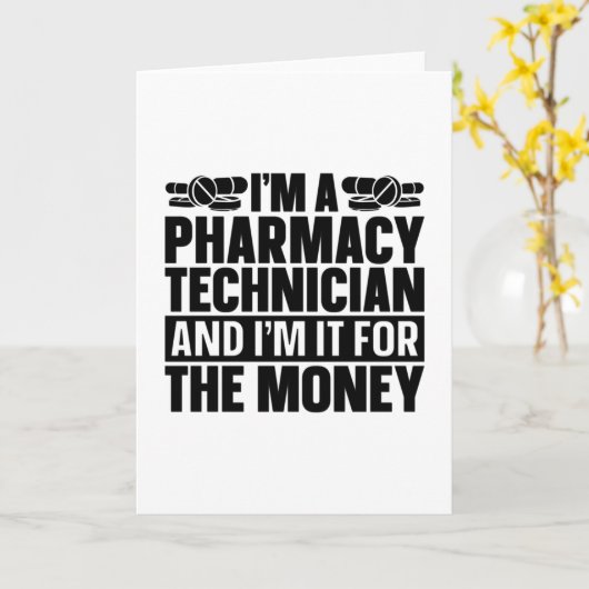 I'm A Pharmacy Technician Tech Pharmacist Medicine カード (黄色い花)