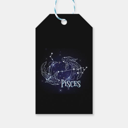 Im A Pisces〔占星術の〕十二宮図.トレンディーPisces〔占星術の〕十二宮図サインノート ギフトタグ (正面)