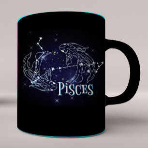 Im A Pisces〔占星術の〕十二宮図.トレンディーPisces〔占星術の〕十二宮図サインノート ツートーンマグカップ