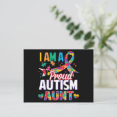 I'm a Proud Autism Aunt Autism Awareness Puzzle Pi ポストカード (スタンド正面)