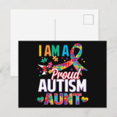 I'm a Proud Autism Aunt Autism Awareness Puzzle Pi ポストカード (正面/裏面)