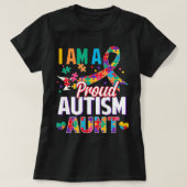 I'm a Proud Autism Aunt Autism Awareness Puzzle Pi Tシャツ (デザイン正面)