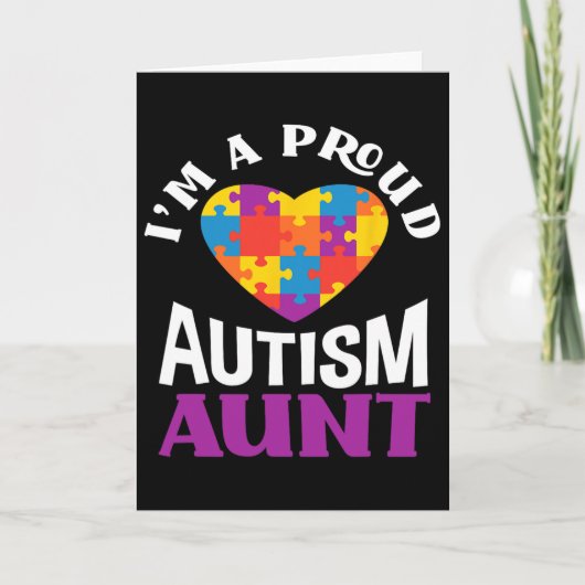 I'm A Proud Autism Aunt Puzzle Heart Autism Awaren カード (正面)