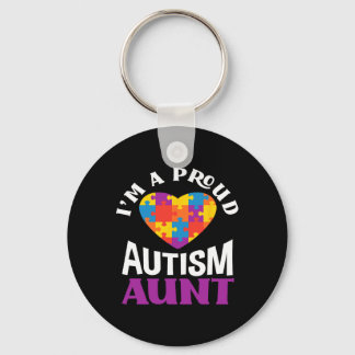 I'm A Proud Autism Aunt Puzzle Heart Autism Awaren キーホルダー