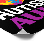 I'm A Proud Autism Aunt Puzzle Heart Autism Awaren ポスター (角)