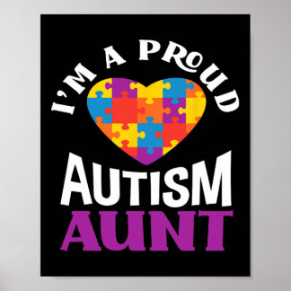 I'm A Proud Autism Aunt Puzzle Heart Autism Awaren ポスター