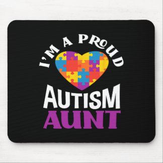 I'm A Proud Autism Aunt Puzzle Heart Autism Awaren マウスパッド