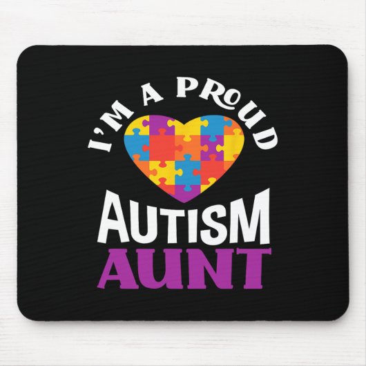 I'm A Proud Autism Aunt Puzzle Heart Autism Awaren マウスパッド (正面)