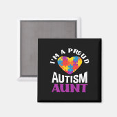 I'm A Proud Autism Aunt Puzzle Heart Autism Awaren マグネット (正面/裏面)
