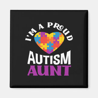 I'm A Proud Autism Aunt Puzzle Heart Autism Awaren マグネット