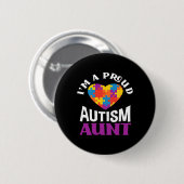 I'm A Proud Autism Aunt Puzzle Heart Autism Awaren 缶バッジ (正面&裏面)