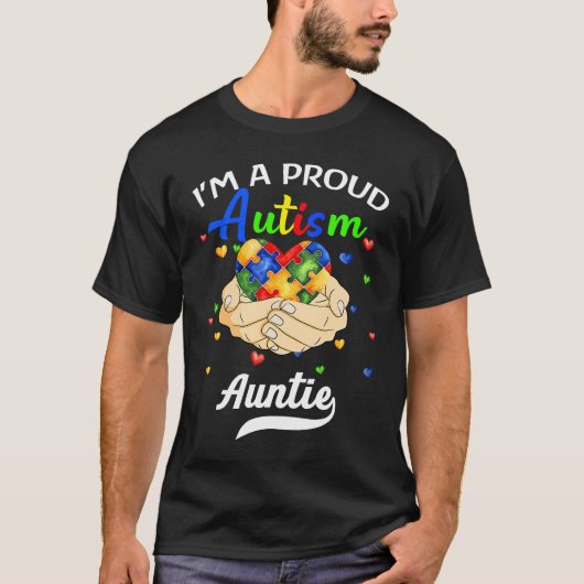 I'm A Proud Autism Auntie Autism Awareness Niece N Tシャツ (正面)