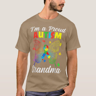 I'm A Proud Autism Grandma Puzzle Ribbon Butterfly Tシャツ