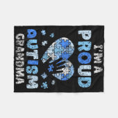 I'm A Proud Autism Grandma Support Autists Autist  フリースブランケット (正面(横))