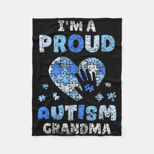 I'm A Proud Autism Grandma Support Autists Autist  フリースブランケット (正面)