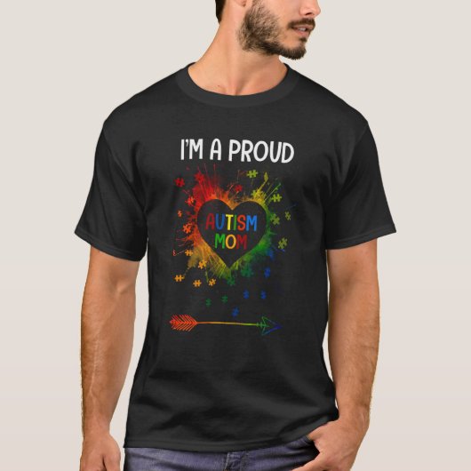 I'm A Proud Autism Mom Autism Awareness Month Moth Tシャツ (正面)