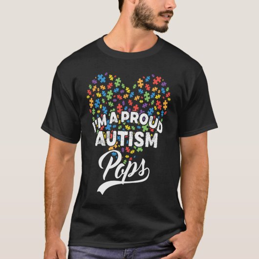 I'm A Proud Autism Pops Autism Puzzle Heart Awaren Tシャツ (正面)
